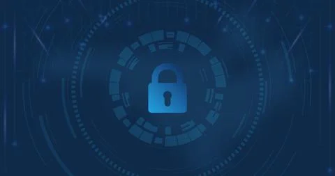 Cloud storage concept, cryptocurrency and blockchain, web-based data protecti Illustrazione stock