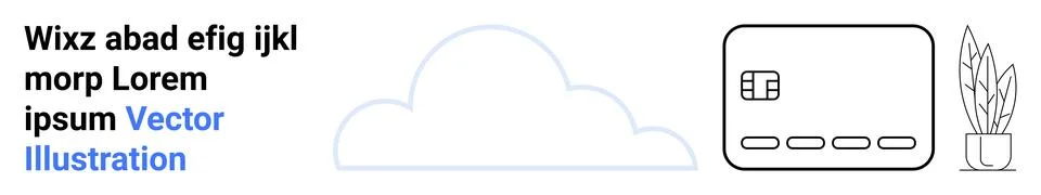 Cloud Storage Concept with Digital Elements and Plant for Modern Web Design.. Illustrazione stock