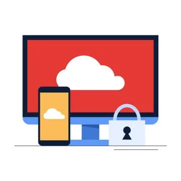Cloud storage concept. Idea of computer technology Stock Illustration