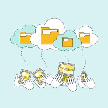 Cloud storage concept Stock Illustration