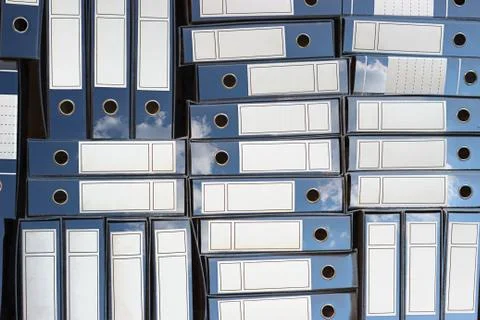 Cloud storage concept image. Binders Archive, Ring Binders. Stockfoto's