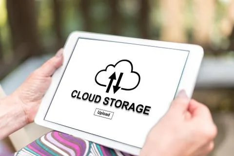 Cloud storage concept on a tablet 库存照片