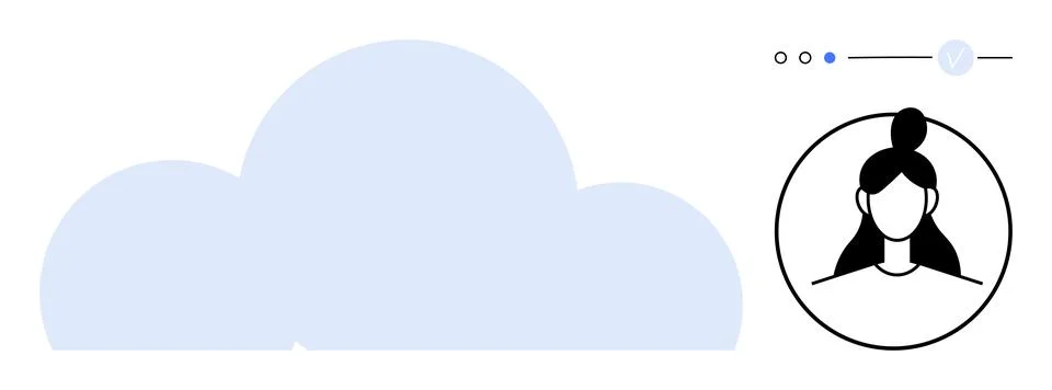 Cloud Storage Concept with User Profile Avatar and User Interface Elements Illustrazione stock