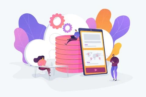 Cloud storage concept vector illustration. Stock Illustration