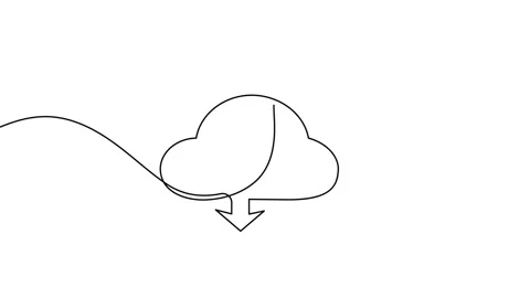 Cloud storage  continuous one line  drawing animation video Stock Footage 308738433