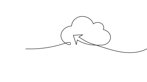 Cloud storage  continuous one line  drawing animation video Stock Footage 308738439