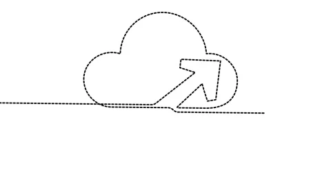 Cloud storage  continuous one line  drawing animation video Stock Footage 308738441