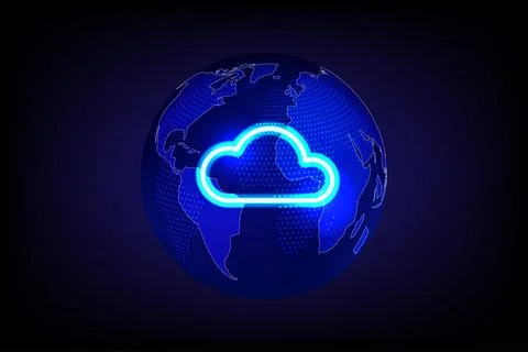 Cloud Storage data connections digital earth, network technology innovation イラスト素材