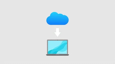 Cloud Storage Data Downloading Interface Process Seamless Loop Animation Stock Footage 335471952
