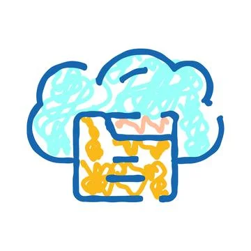 Cloud storage data file icon concept Illustrazione stock
