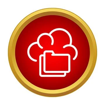 Cloud storage data icon with file folders Stock Illustration
