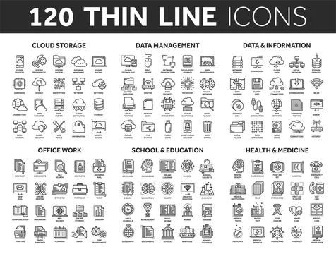 Cloud storage. Data management. Computing. Information. Internet connection Stock Illustration