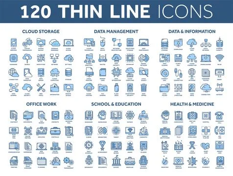 Cloud storage. Data management. Computing. Information. Internet connection Stock Illustration