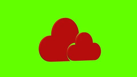 Cloud storage data red set icon 3d illustration rotation Stock Illustration