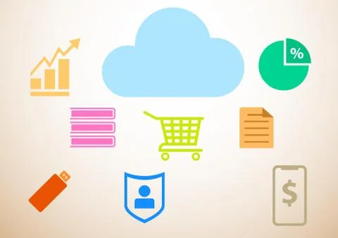 Cloud storage data saving Stockillustratie