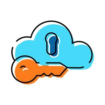 Cloud storage data security protecting digital privacy Stock Illustration