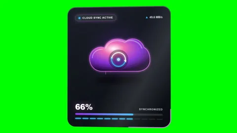 Cloud Storage Data Sync Card With Green Screen Background. Stock Footage 346600481