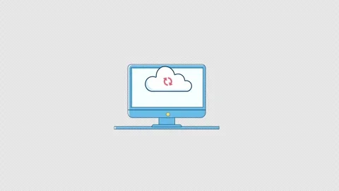 Cloud Storage Data Synchronization Concept Animation  Online Backup and File Tra Video stock 318510881
