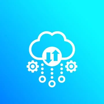 Cloud storage, data transfer icon Stock Illustration