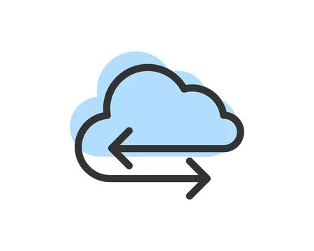 Cloud Storage Data Transfer Vector Icon. Computing Service And Network Relate Illustrazione stock
