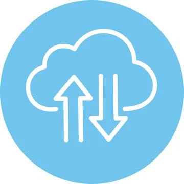 Cloud storage data upload download icon Stock Illustration