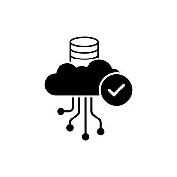 Cloud Storage Data Validation and Check Icon 库存插图