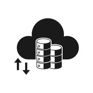 Cloud Storage Database Network Server Icon Design 스톡 일러스트