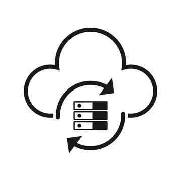 Cloud Storage Database Network Server Icon Design Stock Illustration
