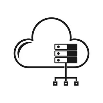 Cloud Storage Database Network Server Icon Design Stock Illustration
