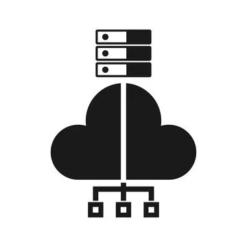 Cloud Storage Database Network Server Icon Design Illustrazione stock