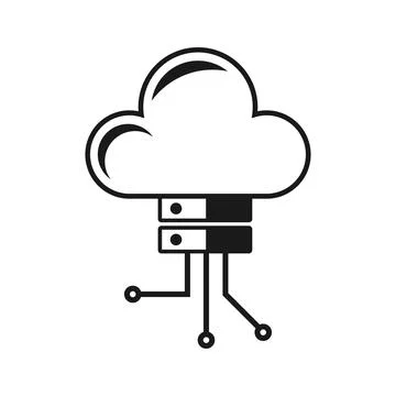 Cloud Storage Database Network Server Icon Design Stock Illustration