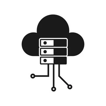 Cloud Storage Database Network Server Icon Design Stock Illustration