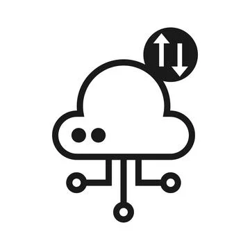 Cloud Storage Database Network Server Icon Design Stock Illustration