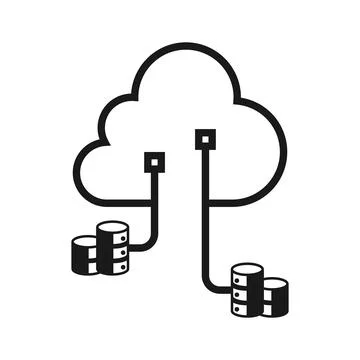 Cloud Storage Database Network Server Icon Design Illustrazione stock