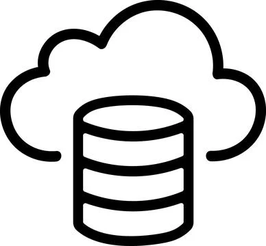 Cloud storage database server for data backup Ilustración de archivo
