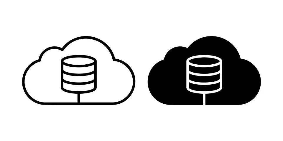 Cloud storage database servers illustration イラスト素材