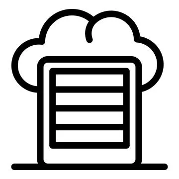 Cloud storage database transferring data secure backup icon Stock Illustration