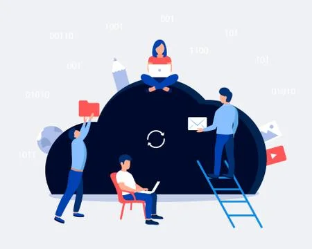 Cloud storage design concept. 库存插图