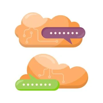 Cloud Storage Design Flat Concept. Saving Info Stock Illustration
