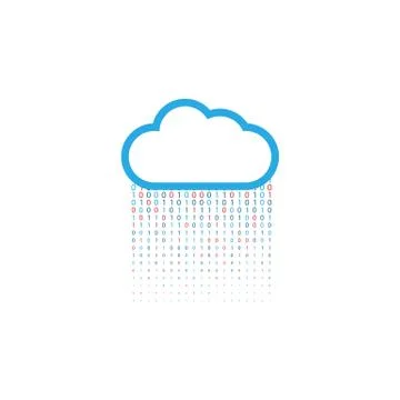 Cloud storage of digital data on a white background. Stock Illustration