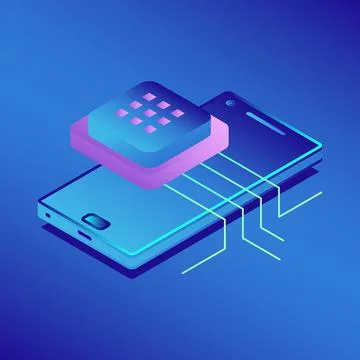 Cloud storage. Digital technology. Illustrazione stock