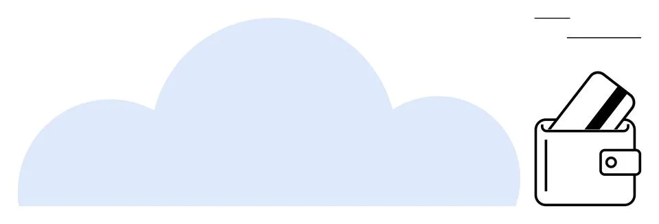 Cloud Storage for Digital Wallets with Secure Online Transactions Concept Stock Illustration