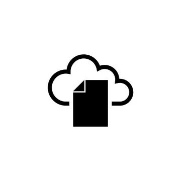 Cloud Storage Document Flat Vector Icon Illustrazione stock