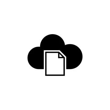 Cloud Storage Document Flat Vector Icon Illustrazione stock