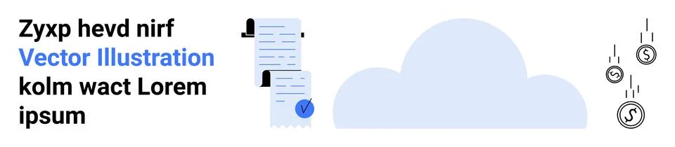 Cloud Storage with Documents and Financial Transactions Concept Stockillustratie