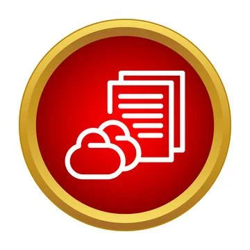 Cloud storage documents icon uploading data concept Stock Illustration