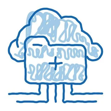 Cloud Storage doodle icon hand drawn illustration Stock Illustration