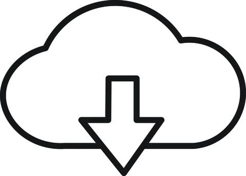 Cloud Storage Download Icon Stock Illustration