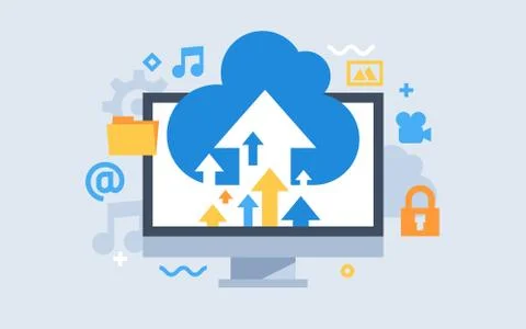 Cloud storage download Stock Illustration