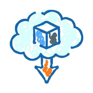 Cloud storage downloading data box icon concept 스톡 일러스트